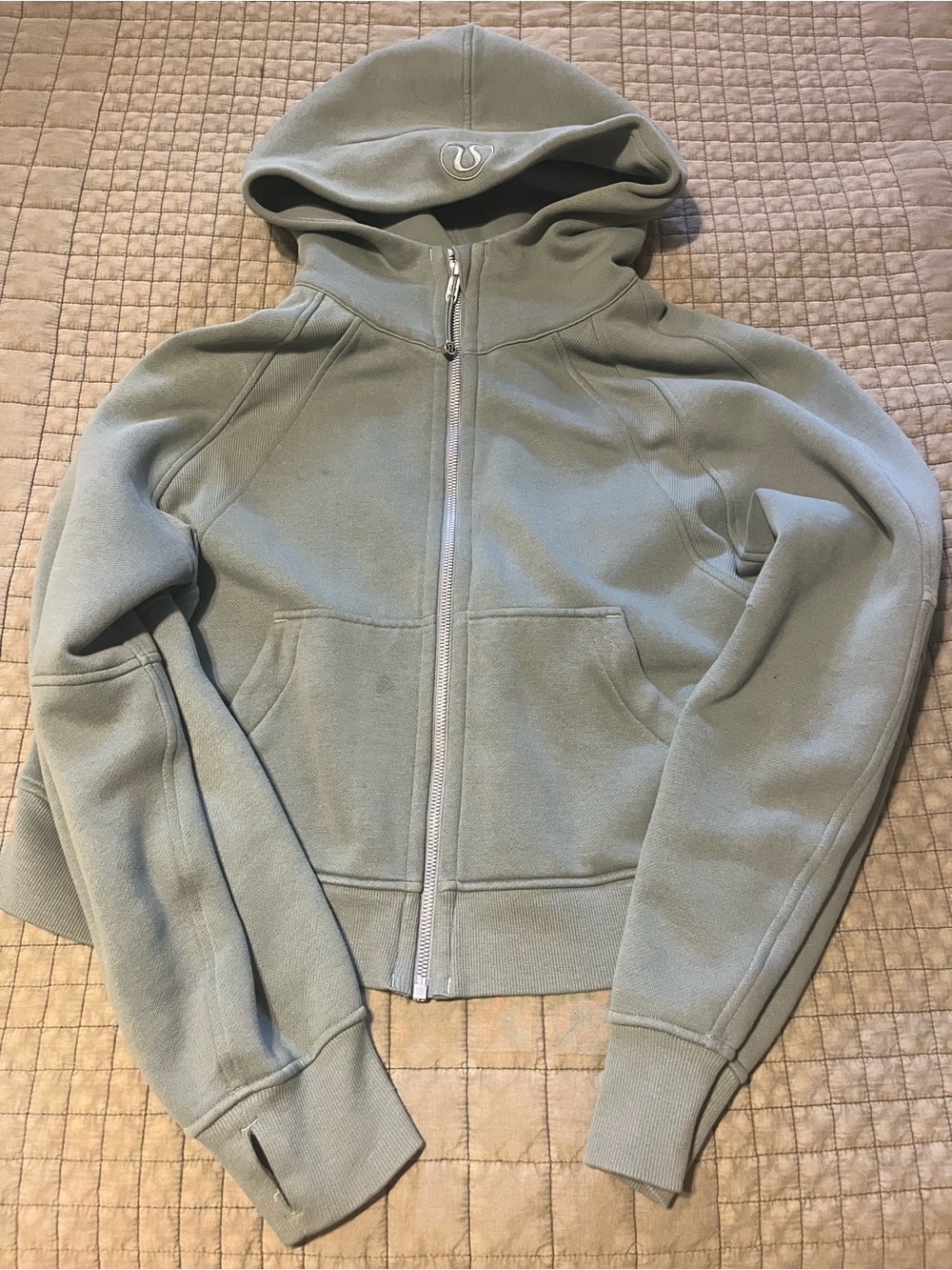 lululemon athletica Light Sage Scuba Full‑Zip Hoodie M/L